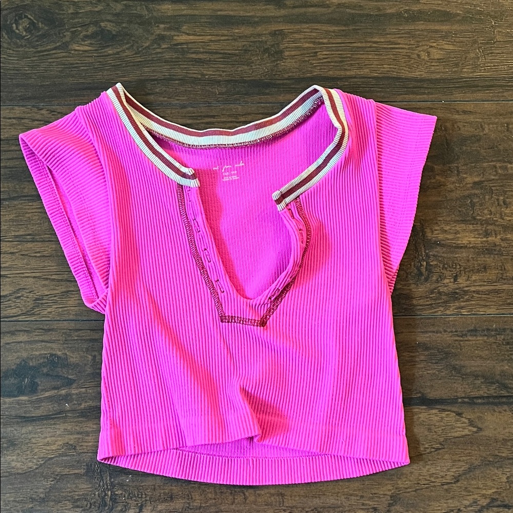 Urban Outfitters Bright Pink Crop Top